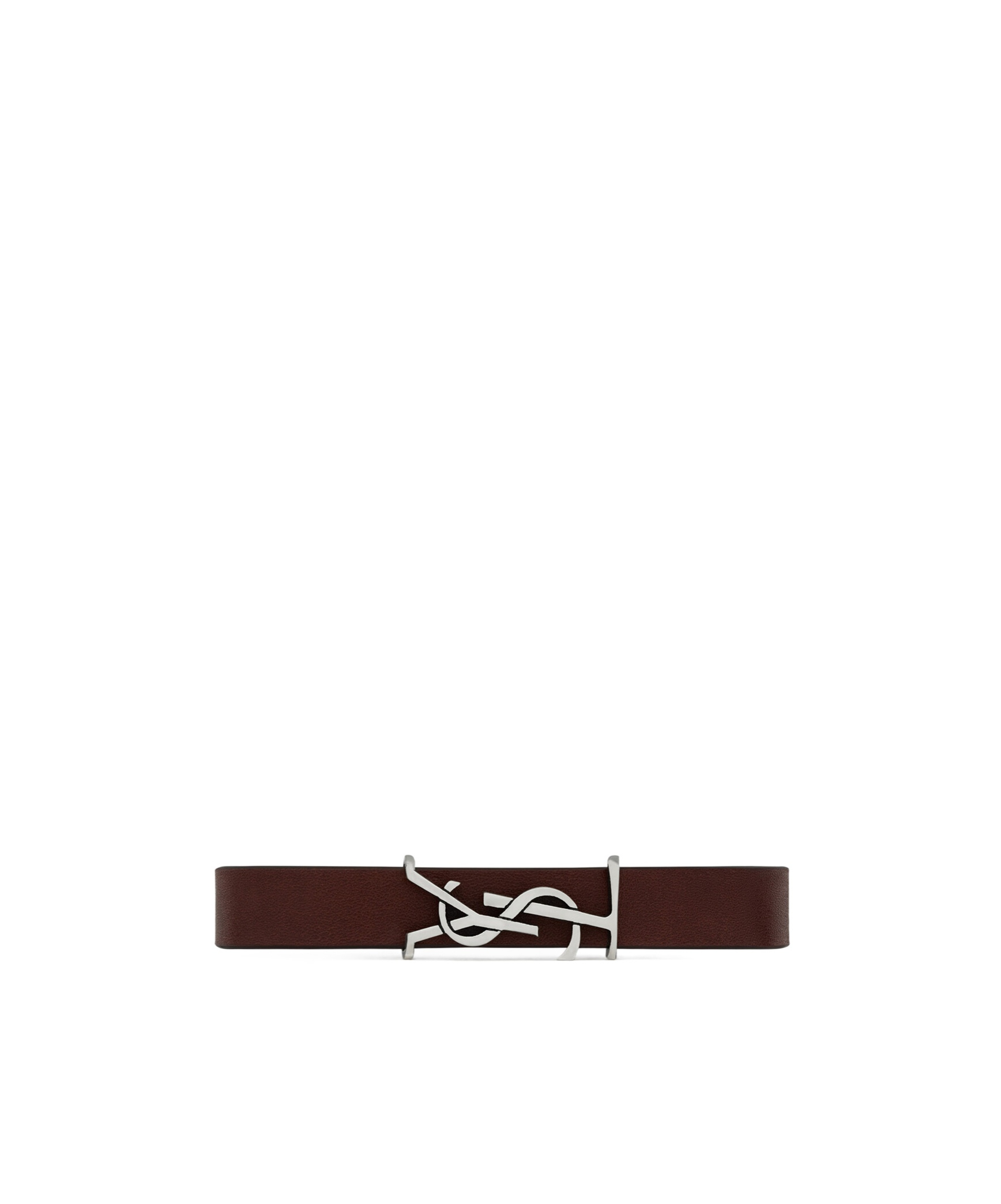 Saint Laurent Cassandre Bracelet In Leather In Yellow