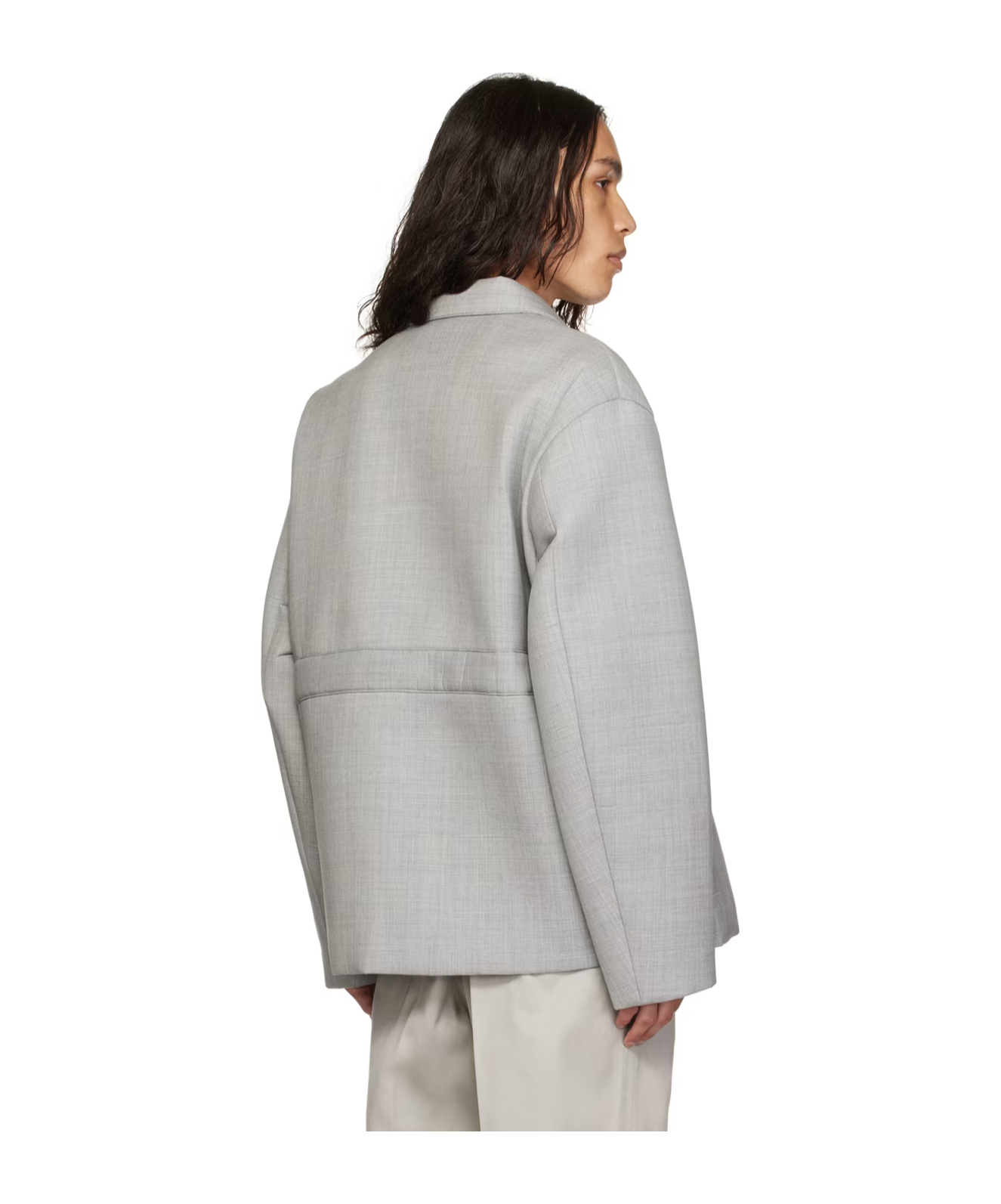 Sacai Gray Suiting Bonding Jacket In Gray