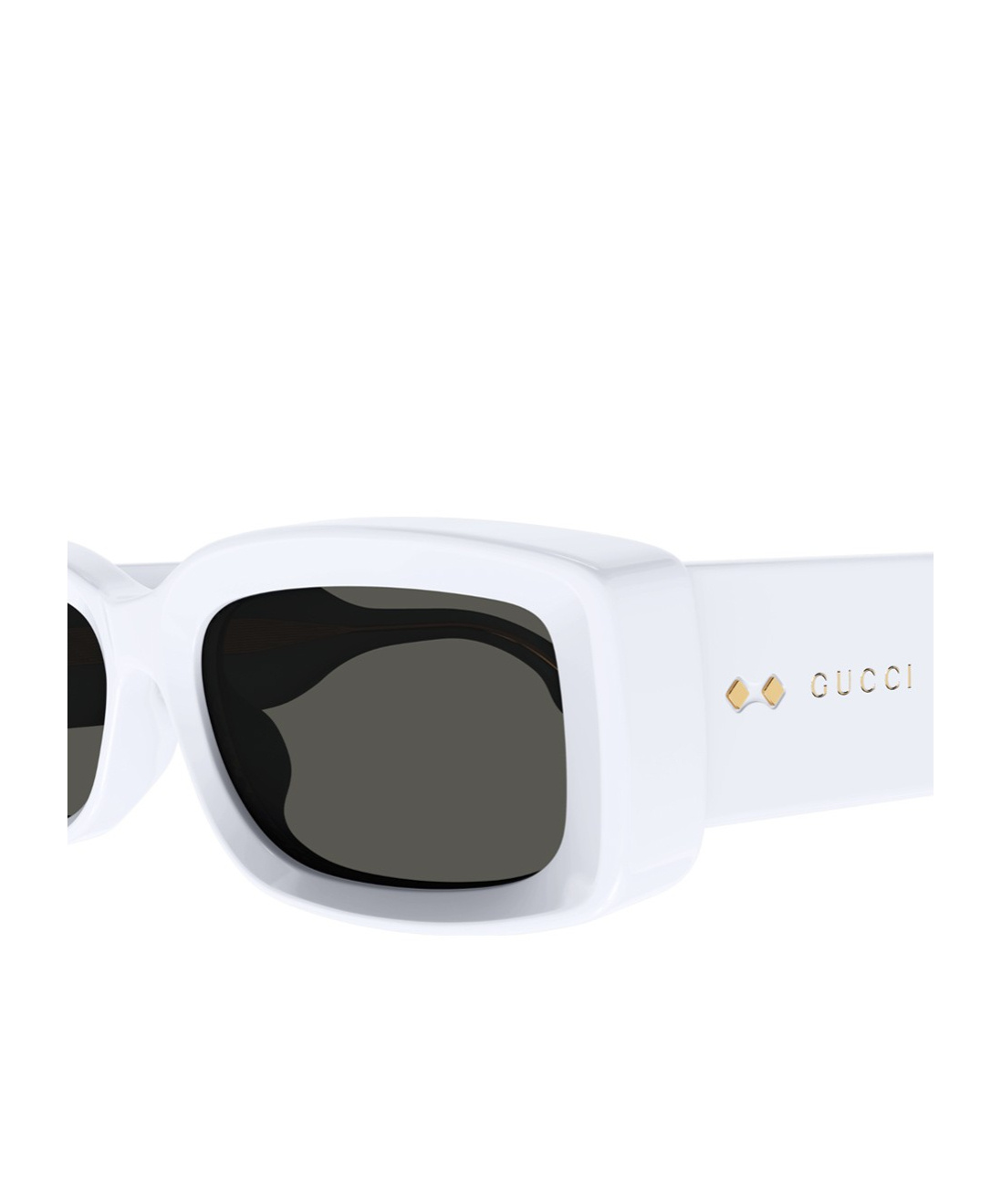 Gucci Womens White Gg1661s Rectangle-frame Acetate Sunglasses In Black