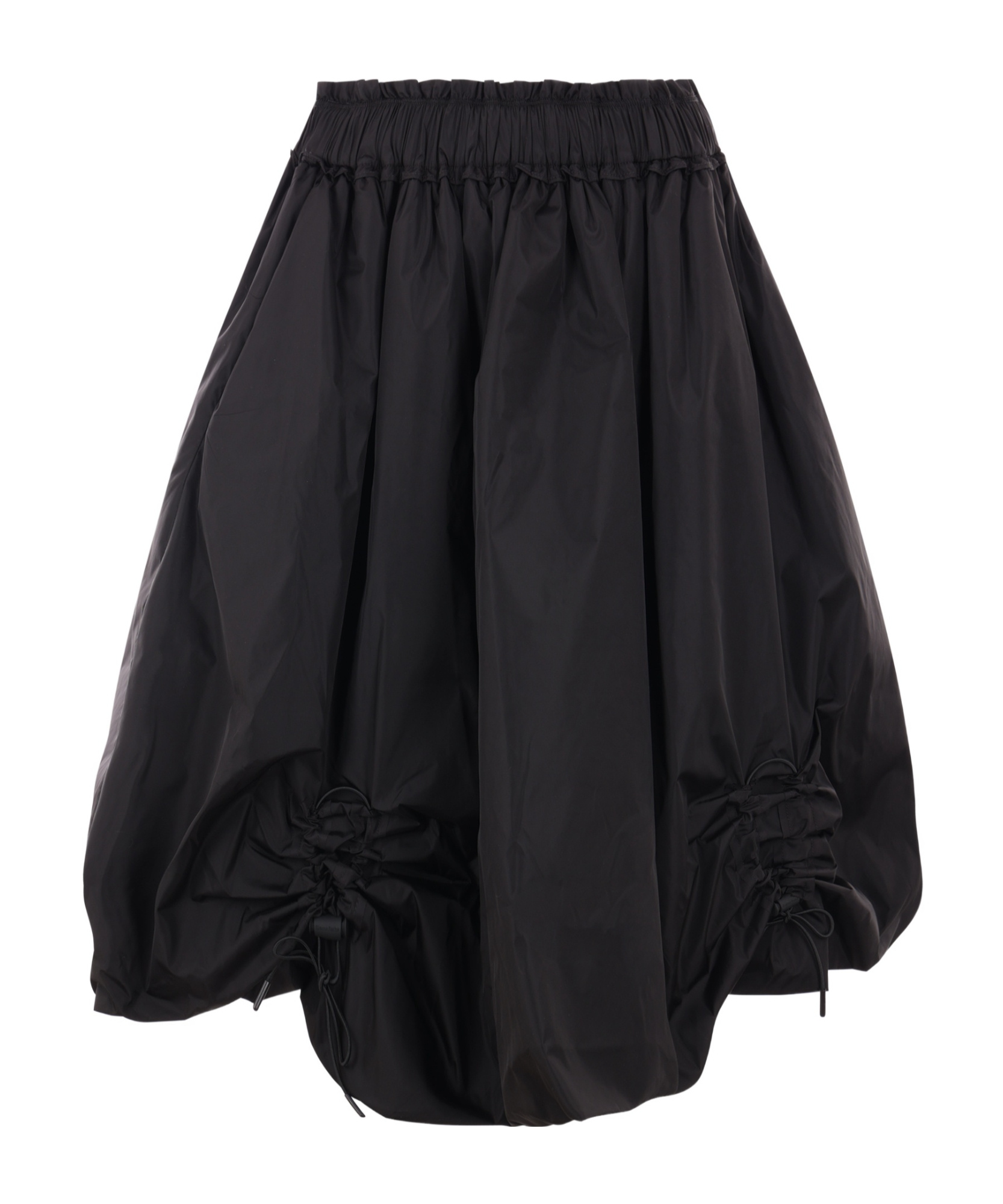 Simone Rocha Black Ruched Midi Skirt In Black