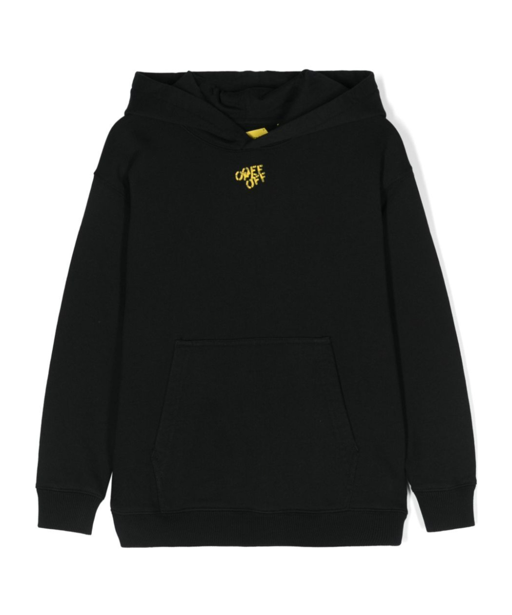 Shop Off-white Logo-stamp Cotton Hoodie In Black