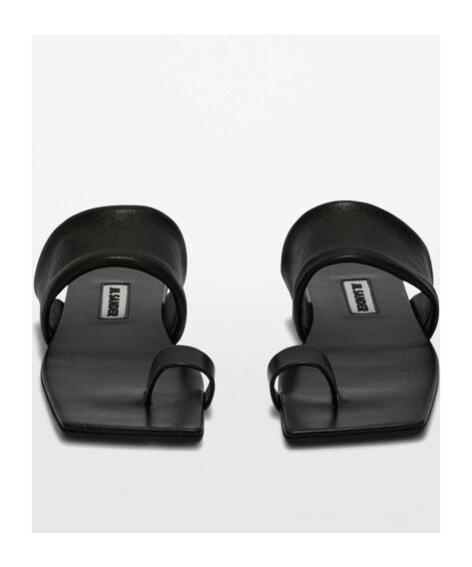 Shop Jil Sander Flat Sandals In Black