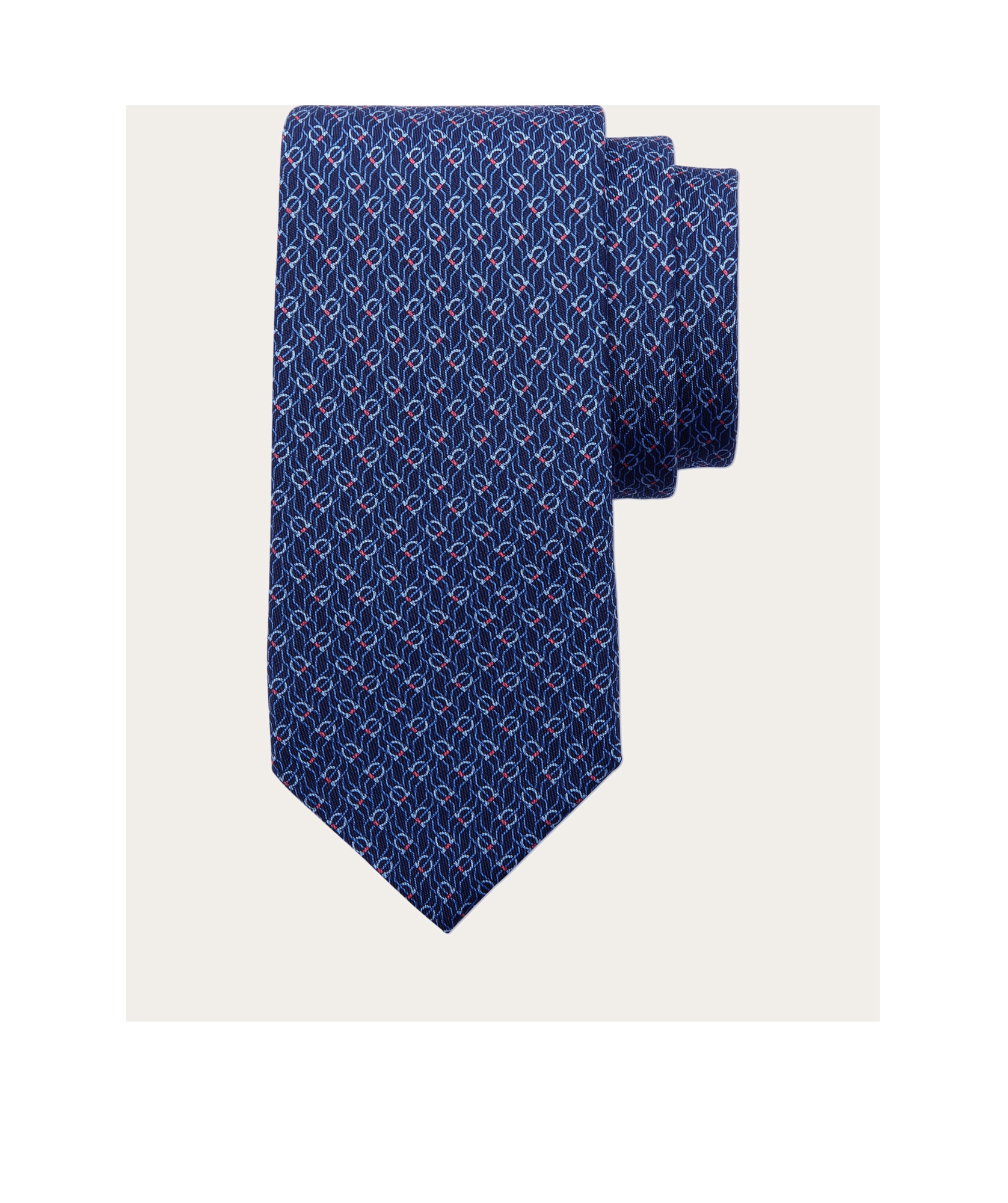 Ferragamo Salvatore Tetris-printed Pointed-tip Tie In Blue