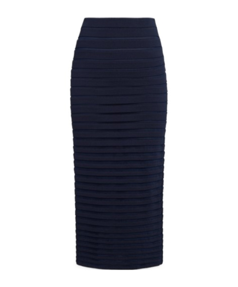 Alaïa 3d-pleated Midi Skirt In Black
