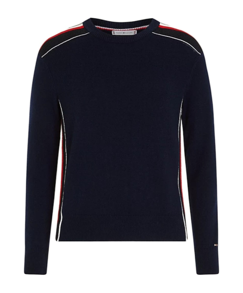 Tommy Hilfiger Round Neck Woolen Sweater In Black