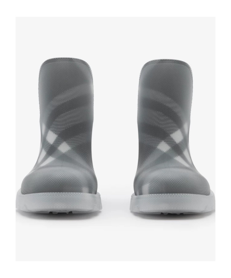 Burberry Marsh Vintage-check Mesh Boots In Gray
