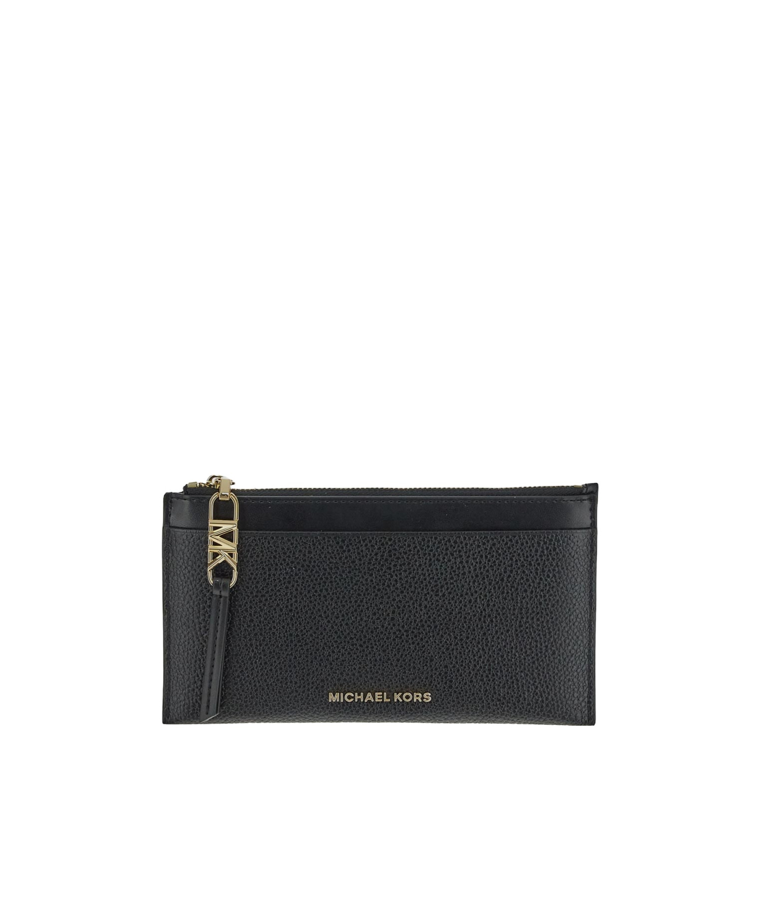Michael Michael Kors Logo Zipper Wallet In Black