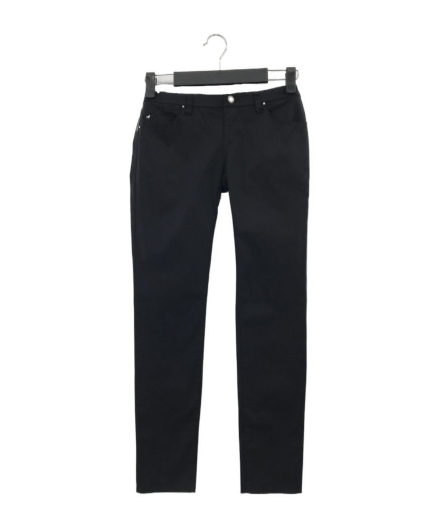 Shop Armani Jeans Logo Details Denim Trousers In Black