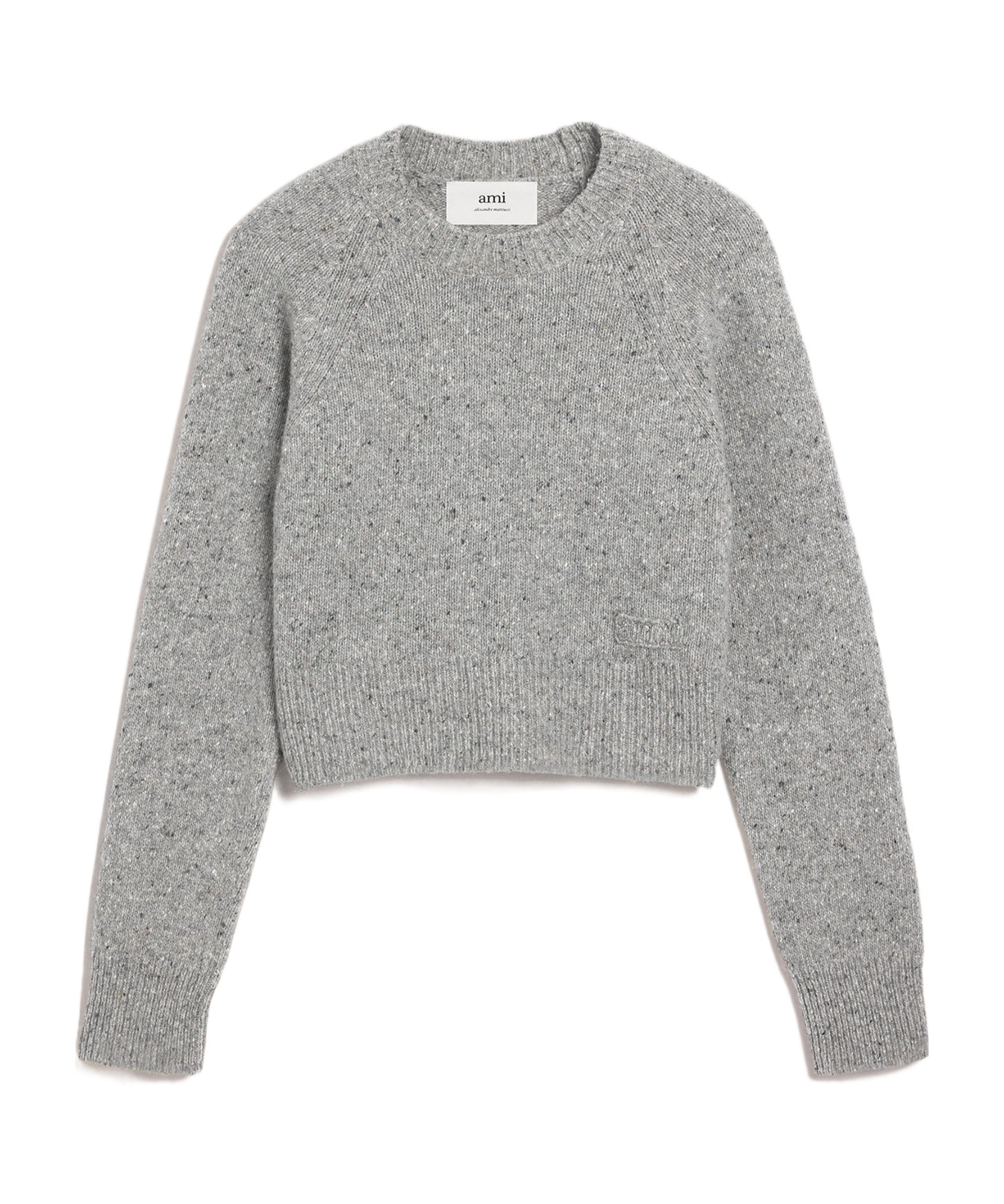Ami Alexandre Mattiussi Ami Embroidery Crewneck Sweater Grey For Men In Gray