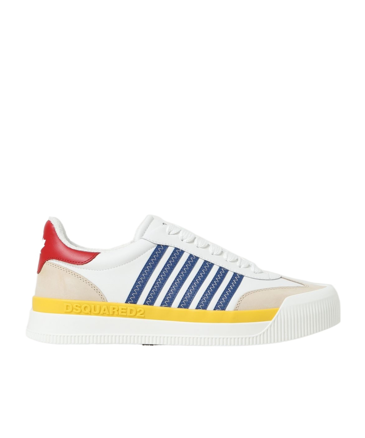 Dsquared2 Logo Leather Sneakers In White