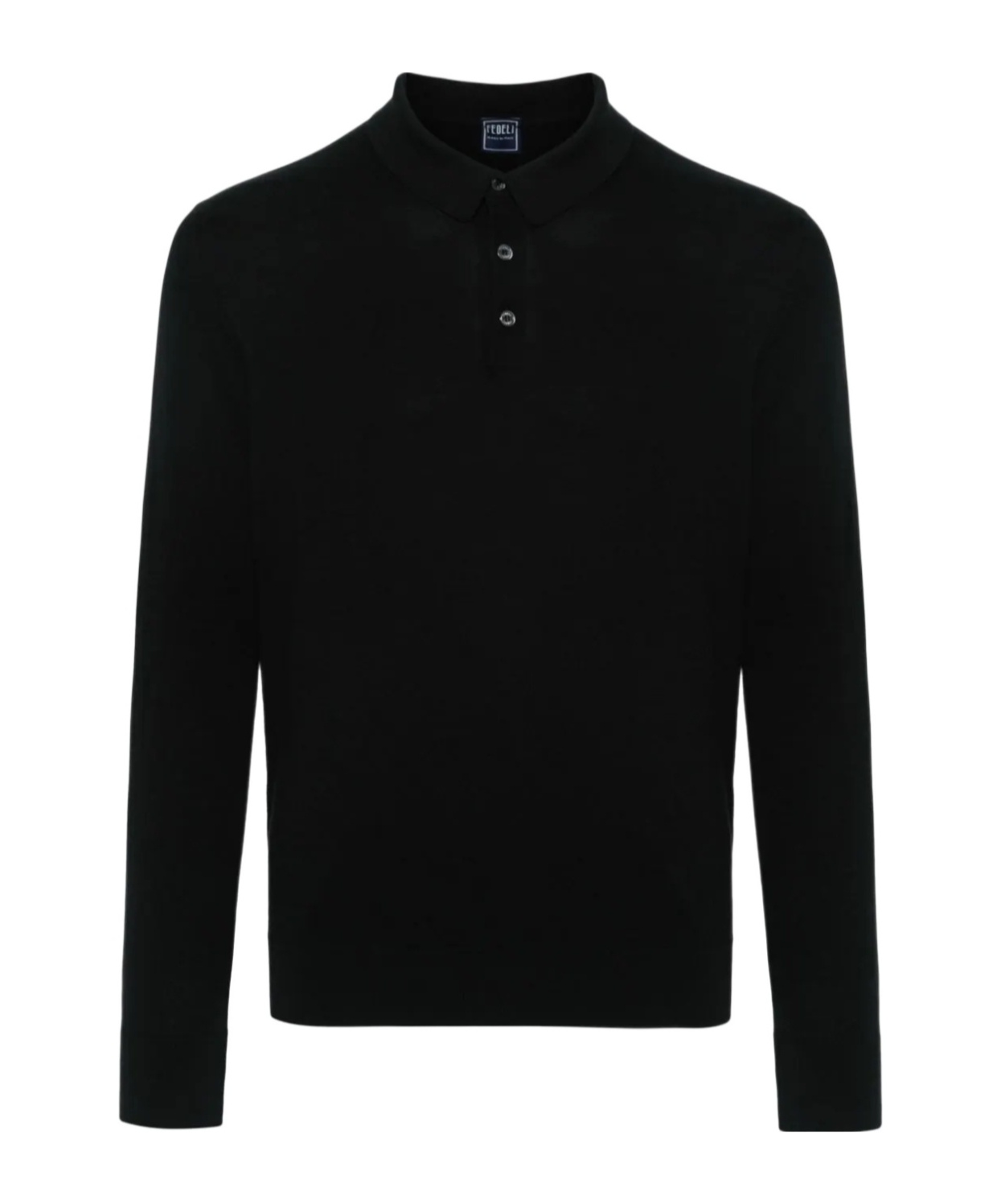 Fedeli Sportman Fine-knit Polo Shirt In Black