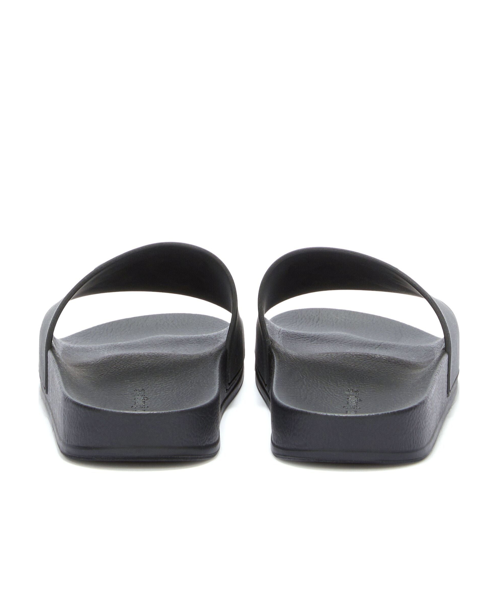 Palm Angels Black Logo Slides In Black