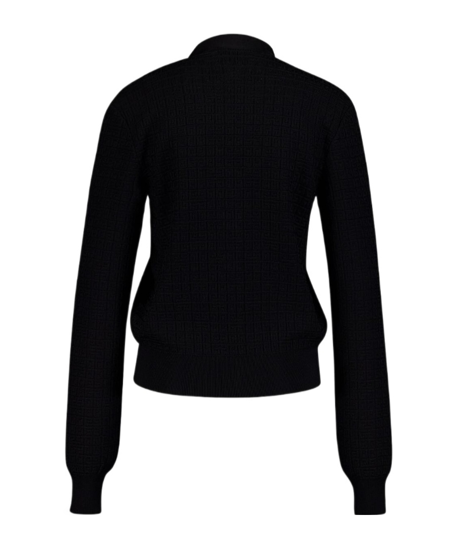 Givenchy 4g-jacquard V-neck Cardigan In Black