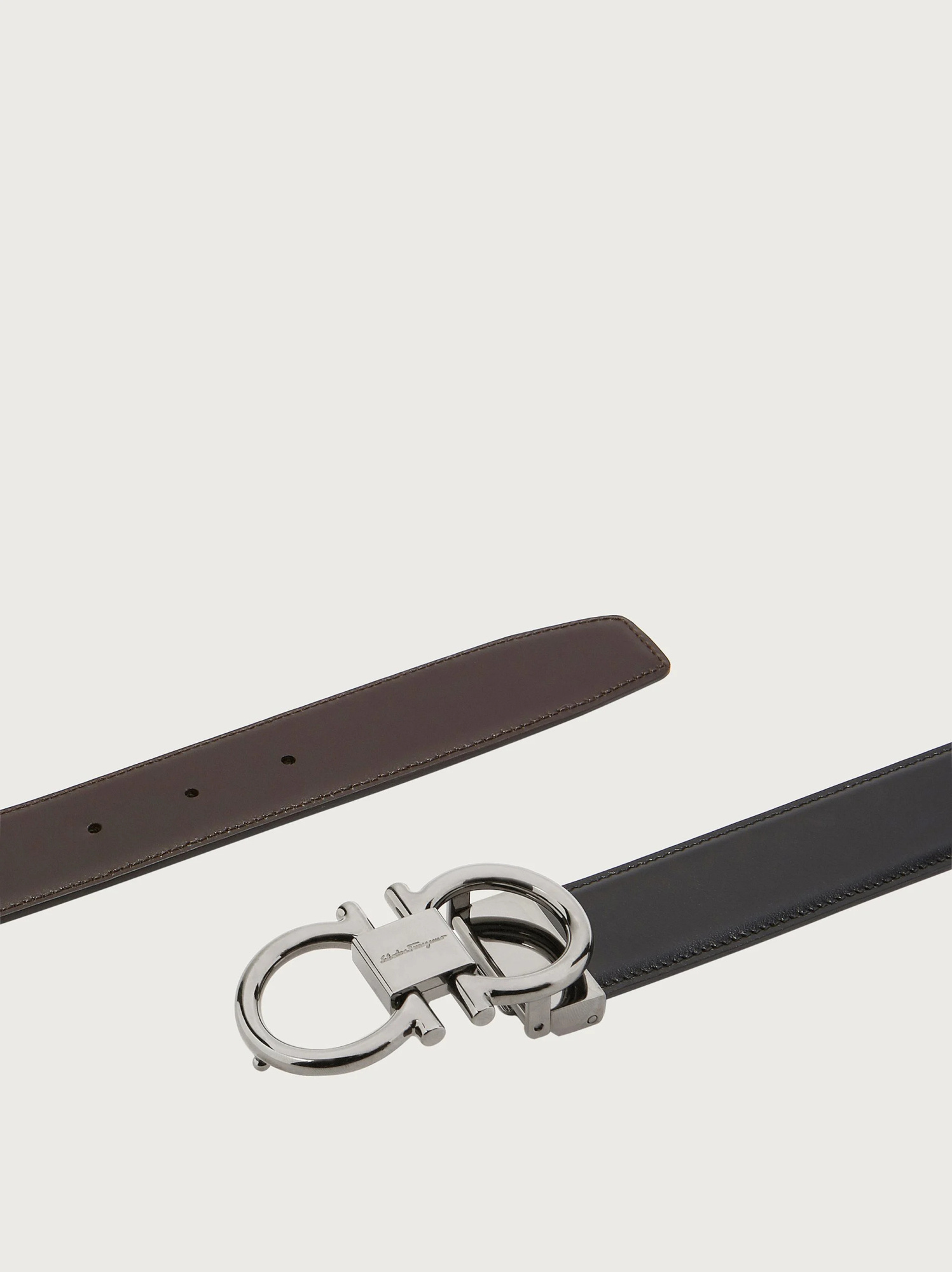Ferragamo Men Textured Leather Belt With Iconic Gancini Buckle In Black