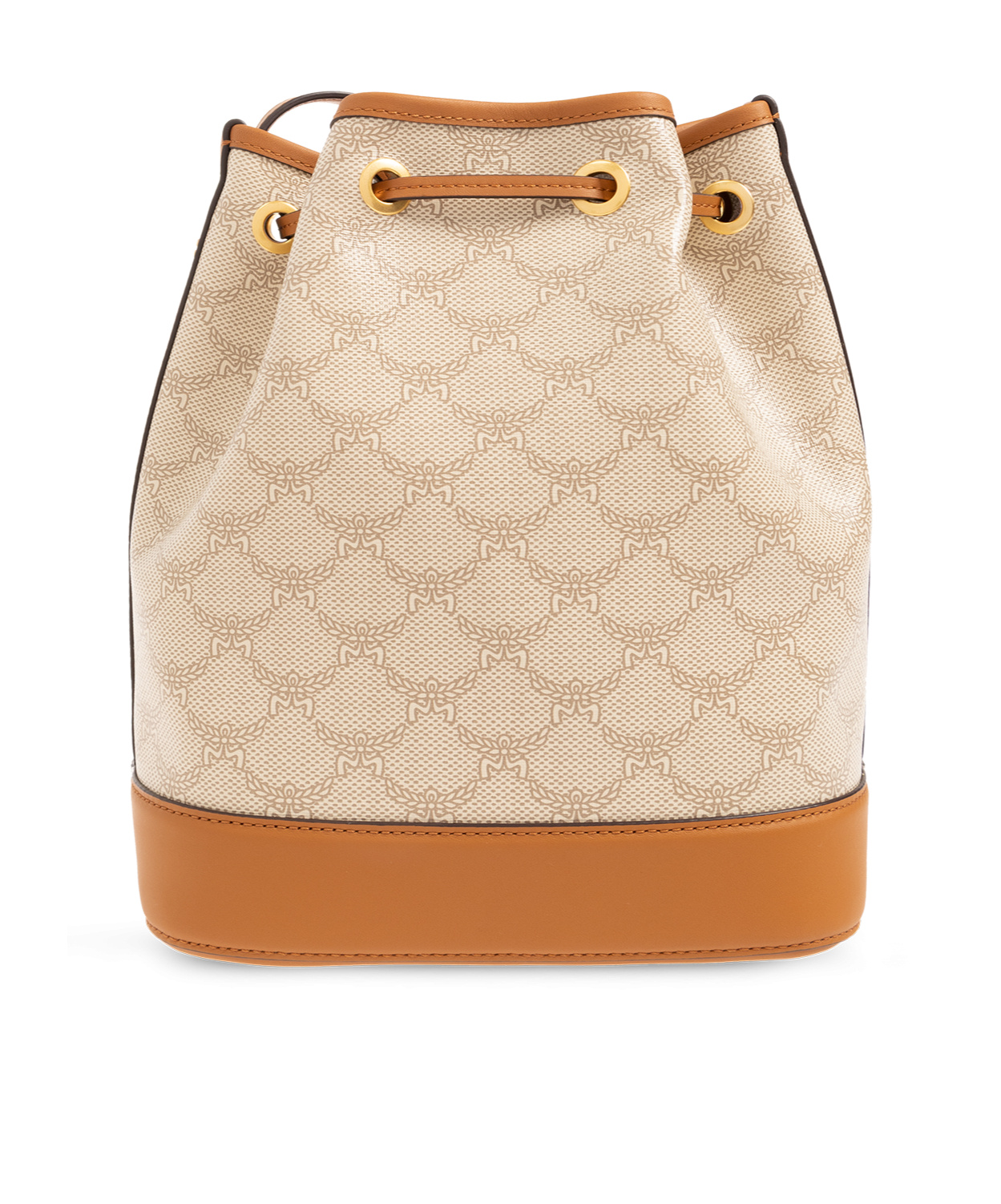 Mcm Logo Shoulder Bag In Nude