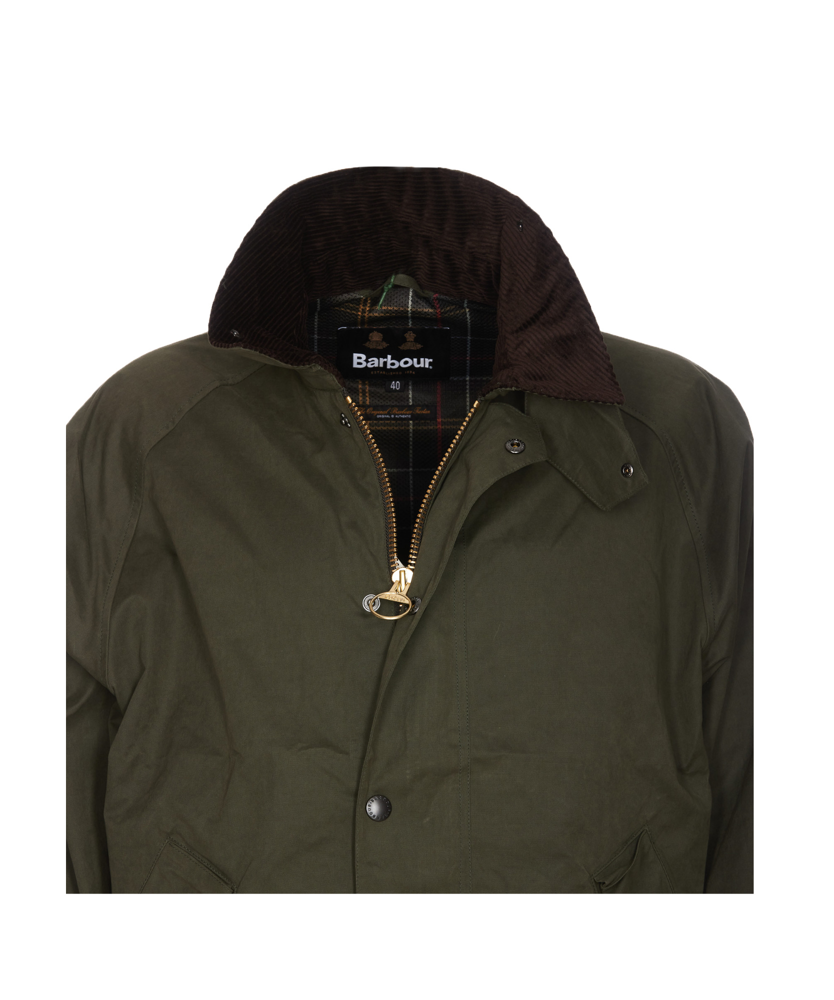 BARBOUR TRANSPORTER CONTRASTING-COLLAR JACKET