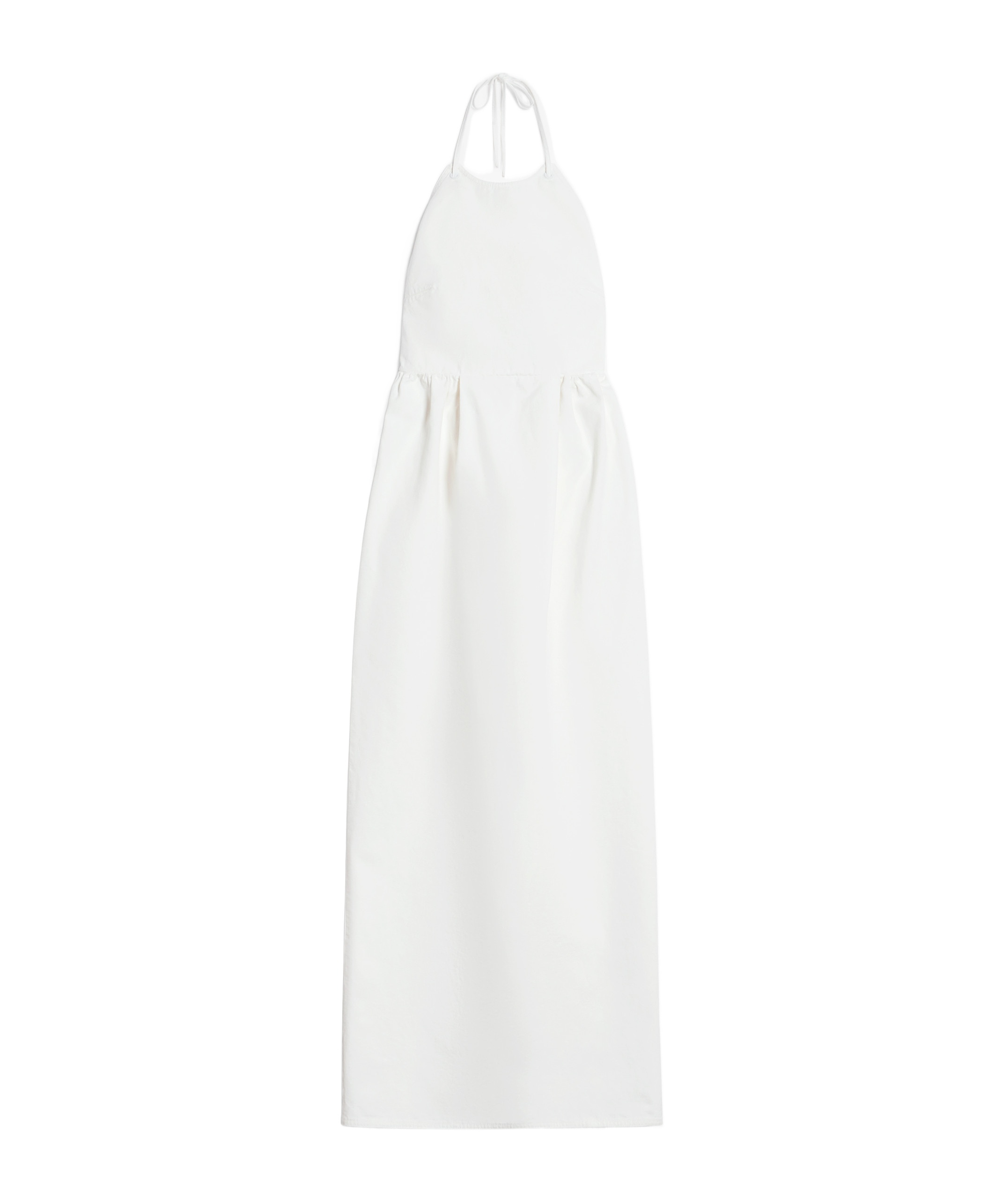 Max Mara Europa Open-back Pleated Cotton-canvas Maxi Dress In White