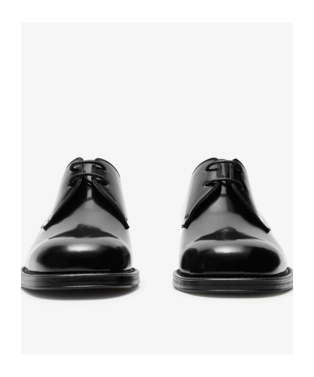 Burberry Tux Leather Derby Shoes In Black