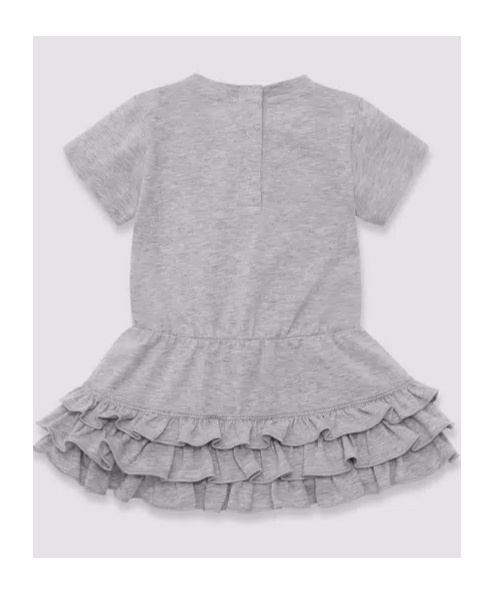 Moncler Enfant Short-sleeved Crewneck Dress In Gray