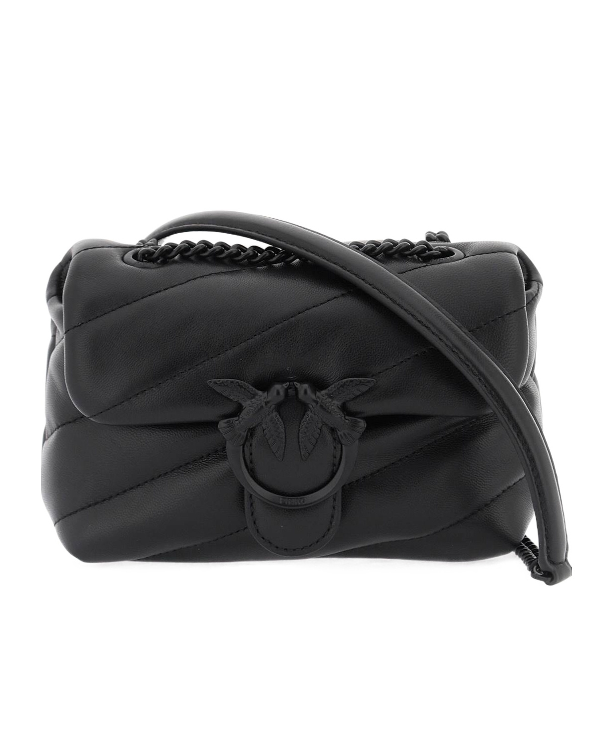 Pinko Love Puff Baby Logo Detailed Shoulder Bag In Black