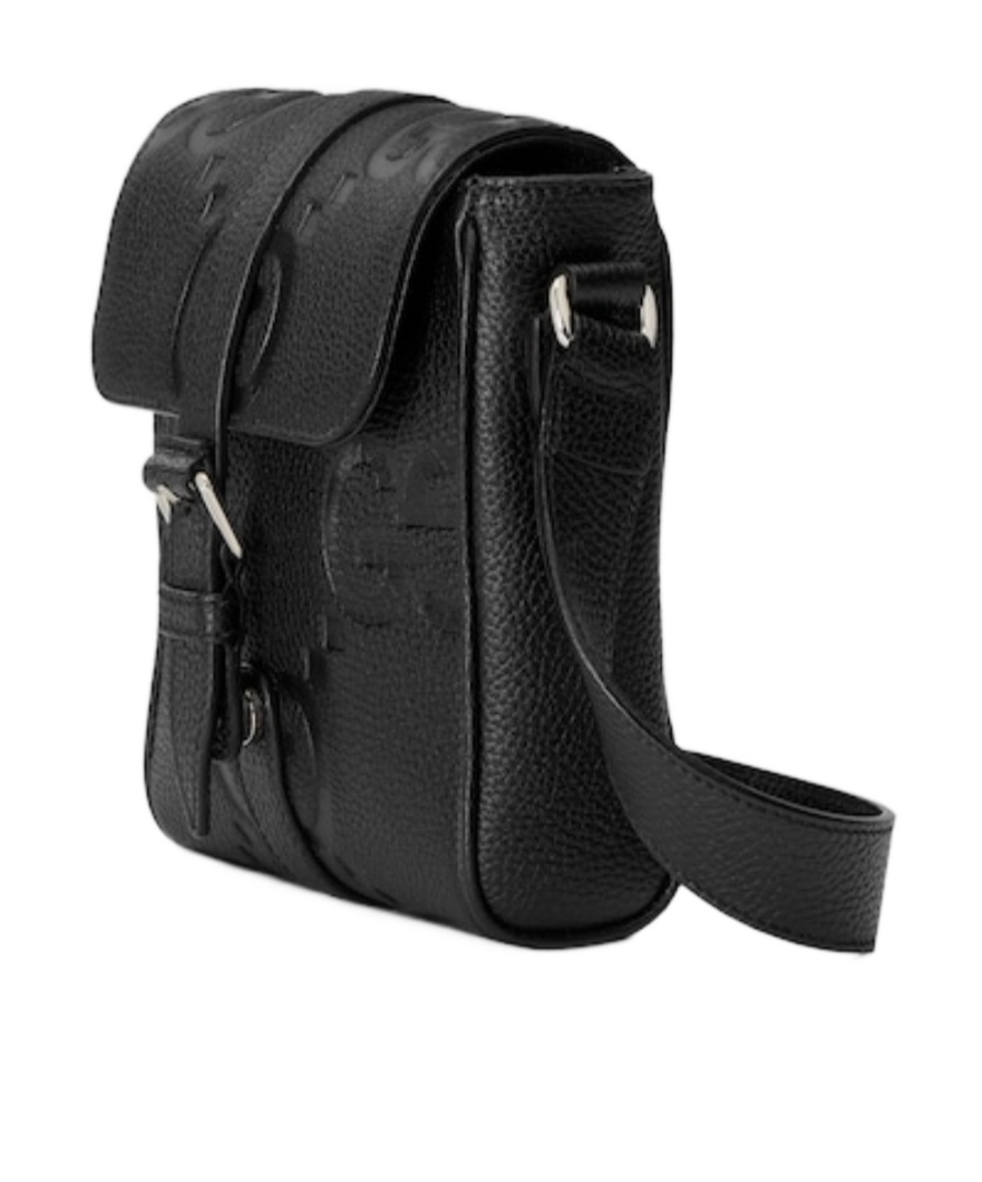 Gucci Small Jumbo Gg Messenger Bag In Black