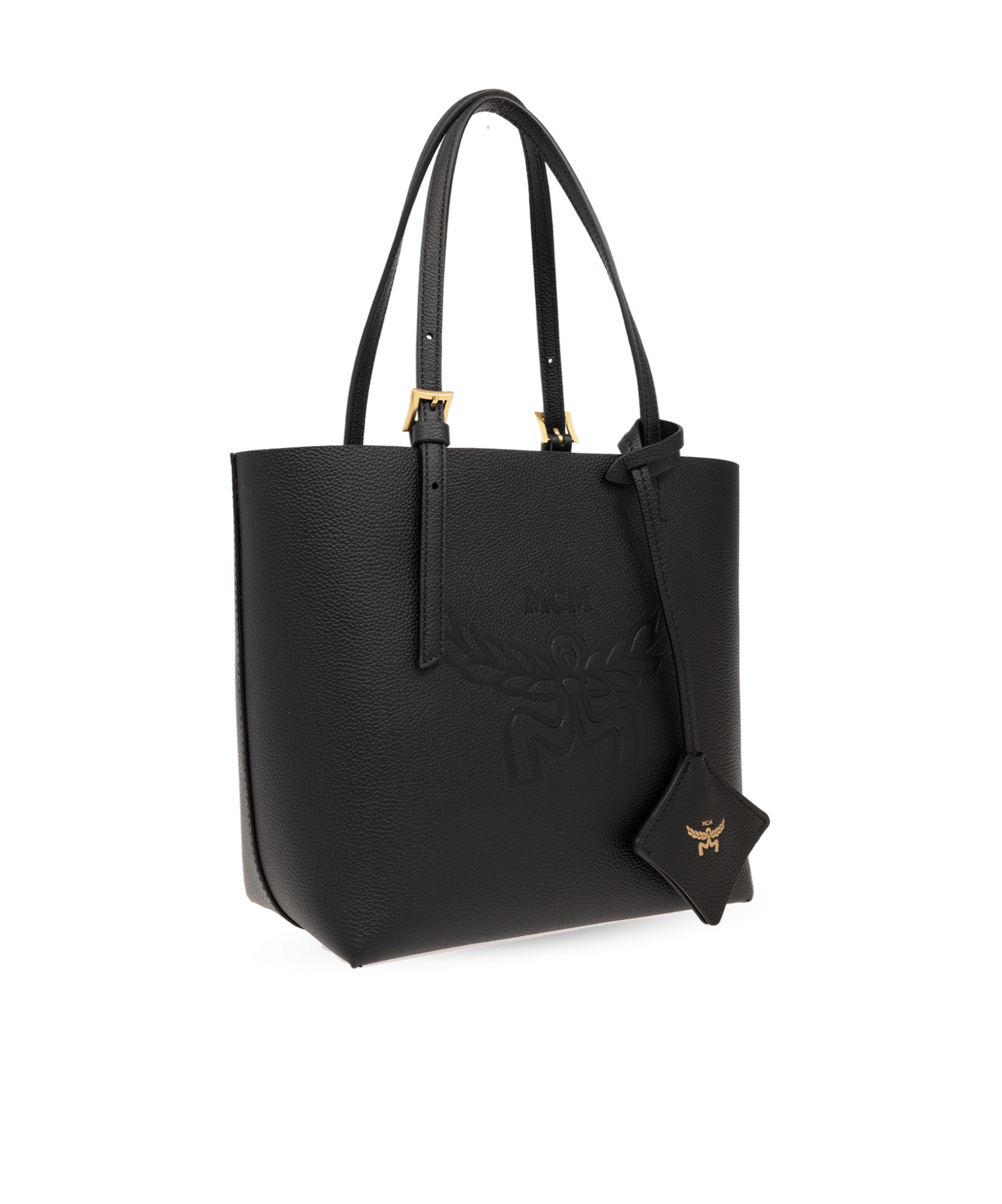 Mcm Himmel Leather Tote Bag In Black