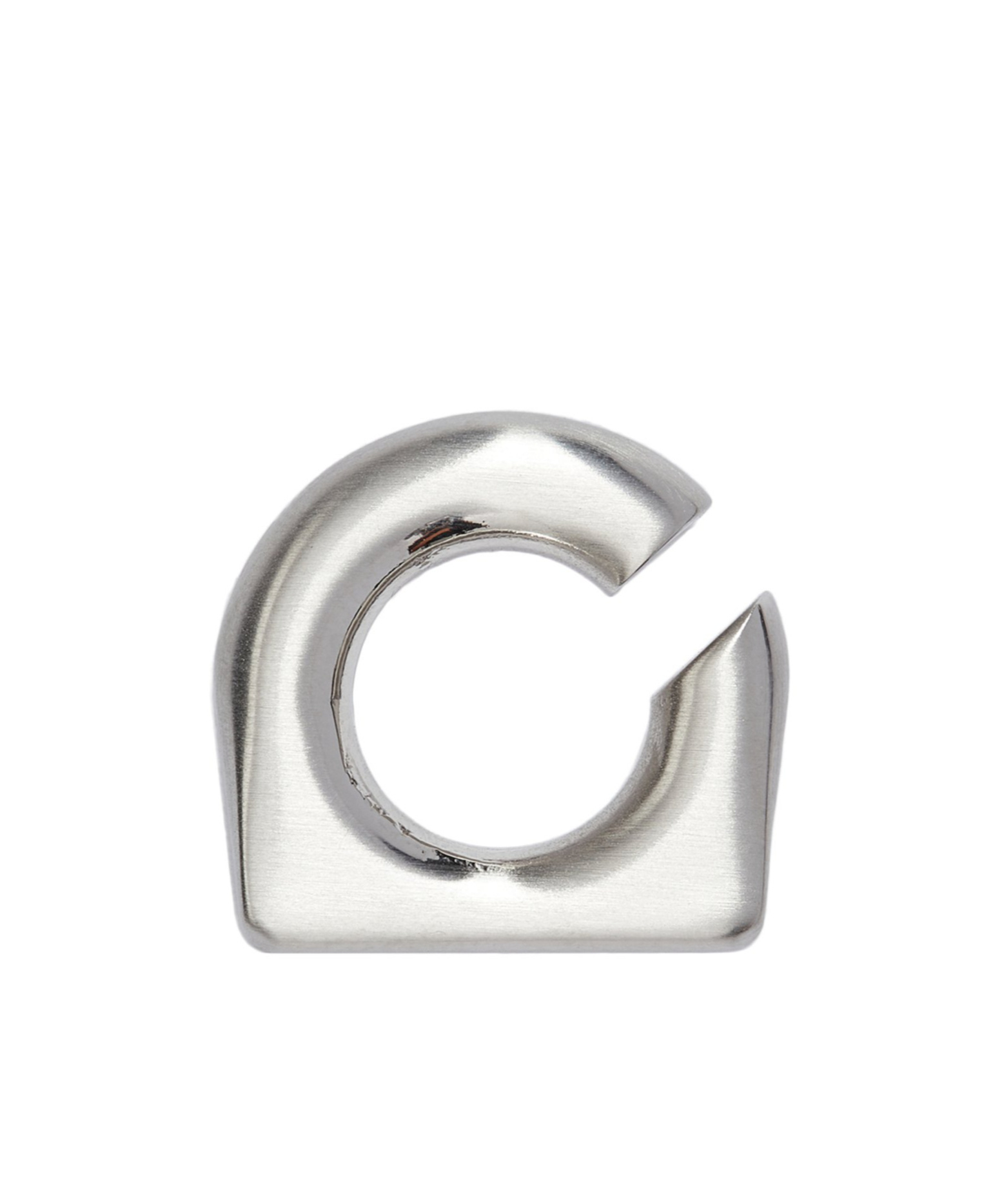 Rick Owens Prong Asymmetric Ear Cuff In Gray