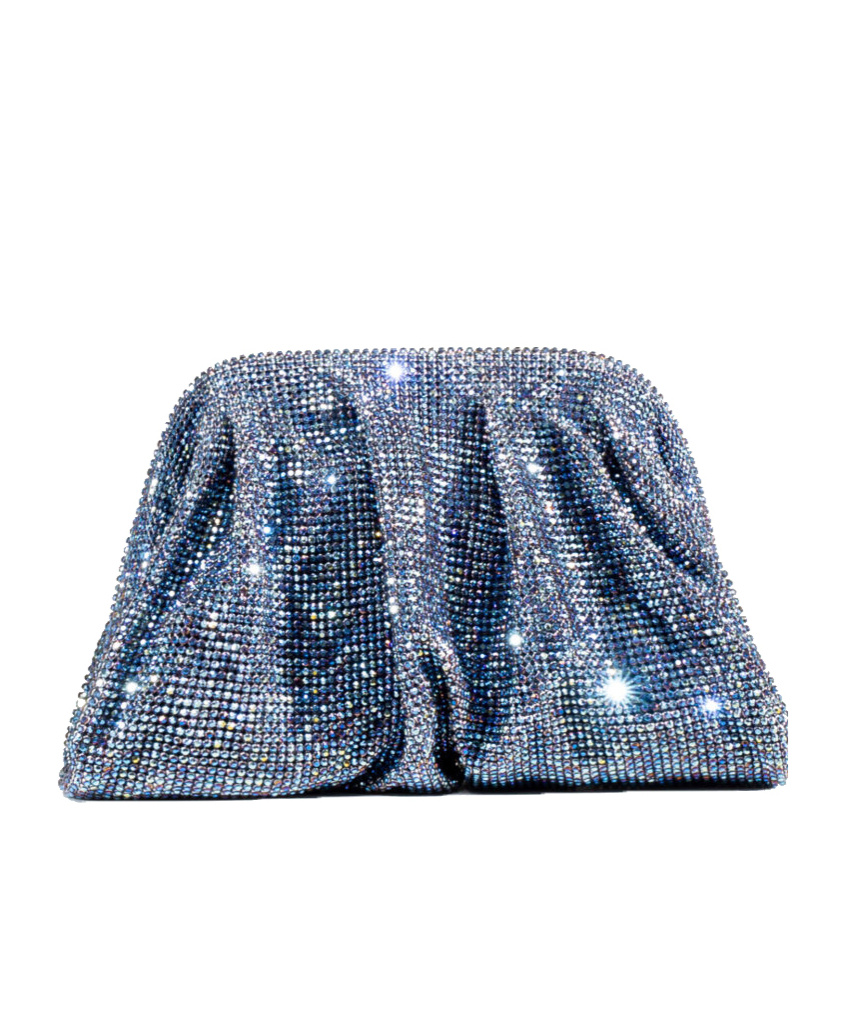 Benedetta Bruzziches Small Venus Crystal-embellished Clutch In Blue