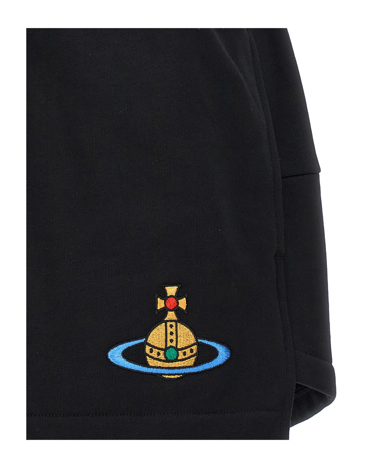 Vivienne Westwood Boxer Cotton Jersey Mini Skirt W/logo In Black