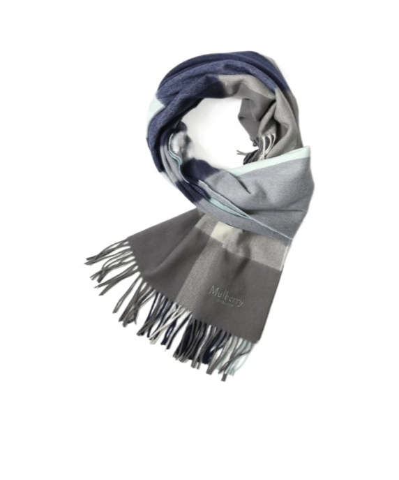 Mulberry Checkered Scarf In Gray