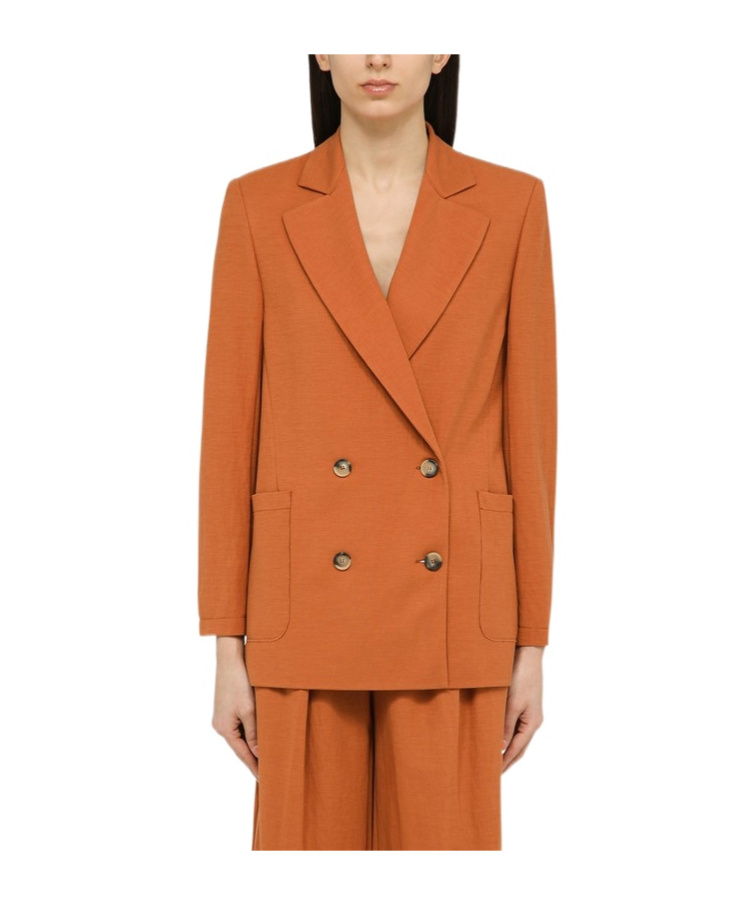 Shop Harris Wharf London Notched-lapels Single-breasted Blazer In Orange