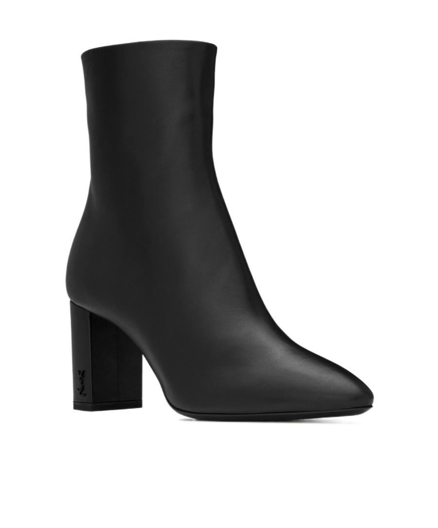 Shop Saint Laurent Lou 70mm Ankle Boots In Black