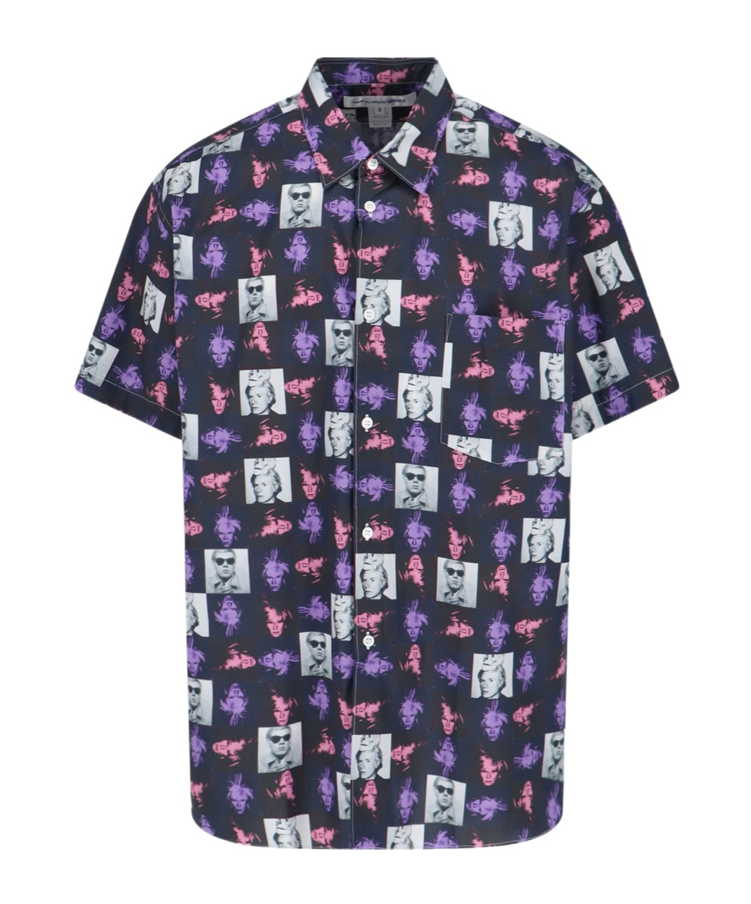 Comme Des Garçons Short-sleeved Shirt With Andy Warhol Print In Black
