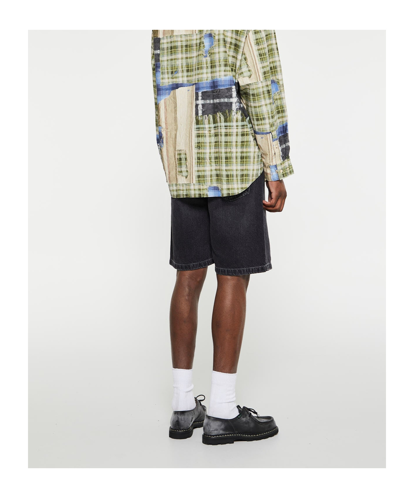 Acne Studios Wide-leg Denim Shorts In Black