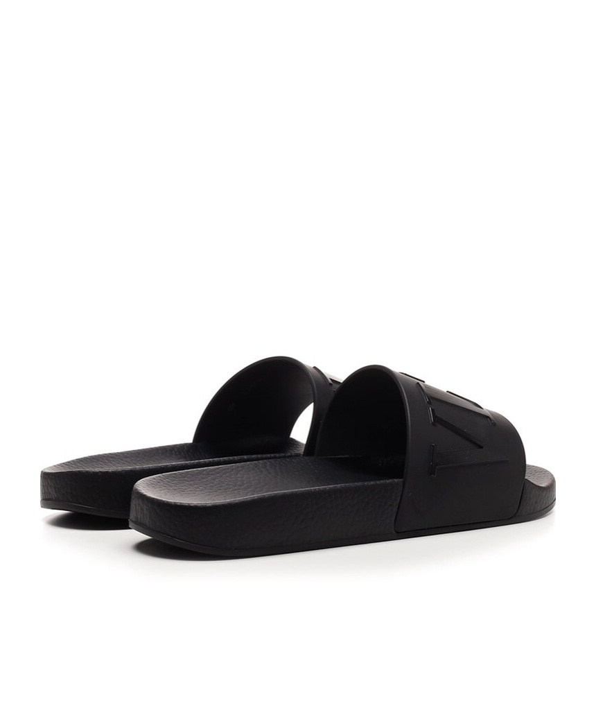 Valentino Garavani Man Sandals Black Size 7 Textile Fibers In Black