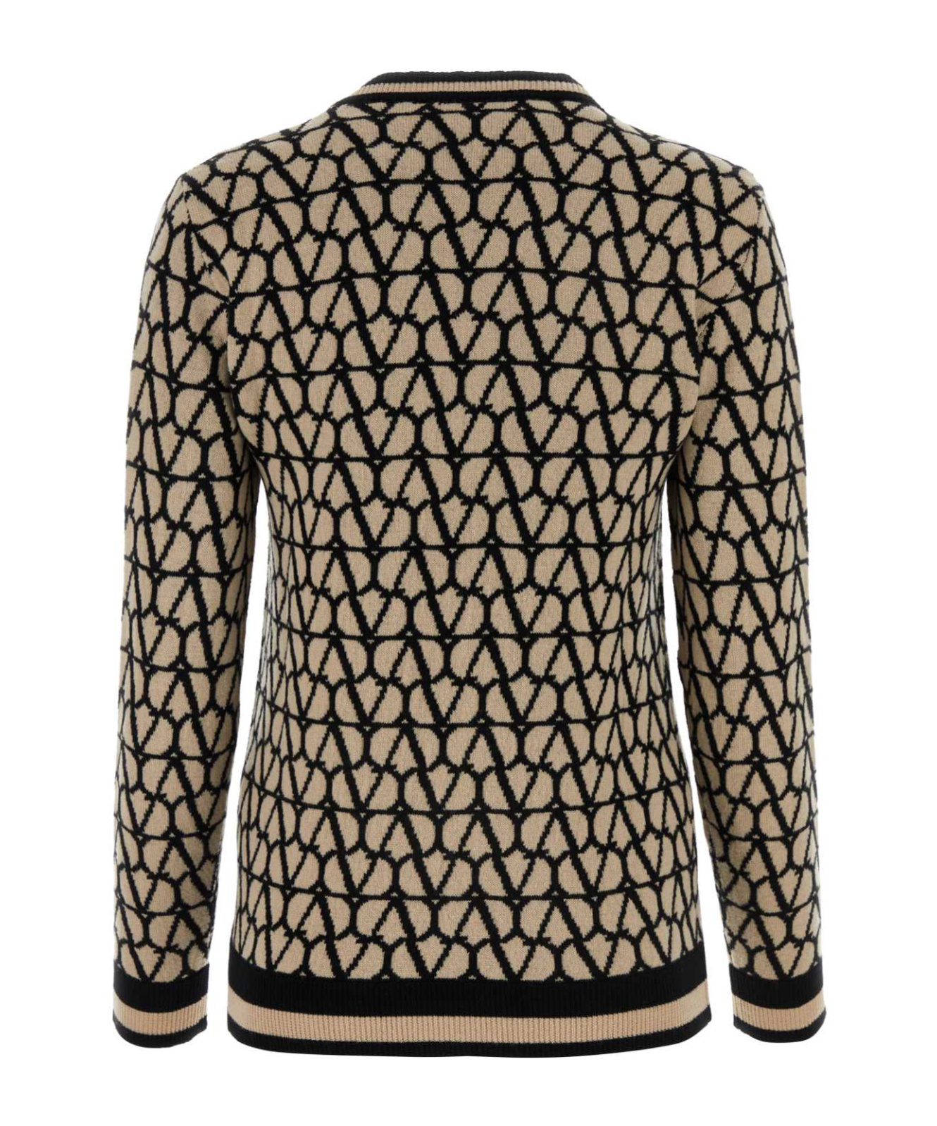 VALENTINO TOILE ICONOGRAPHE JUMPER IN WOOL AND JACQUARD