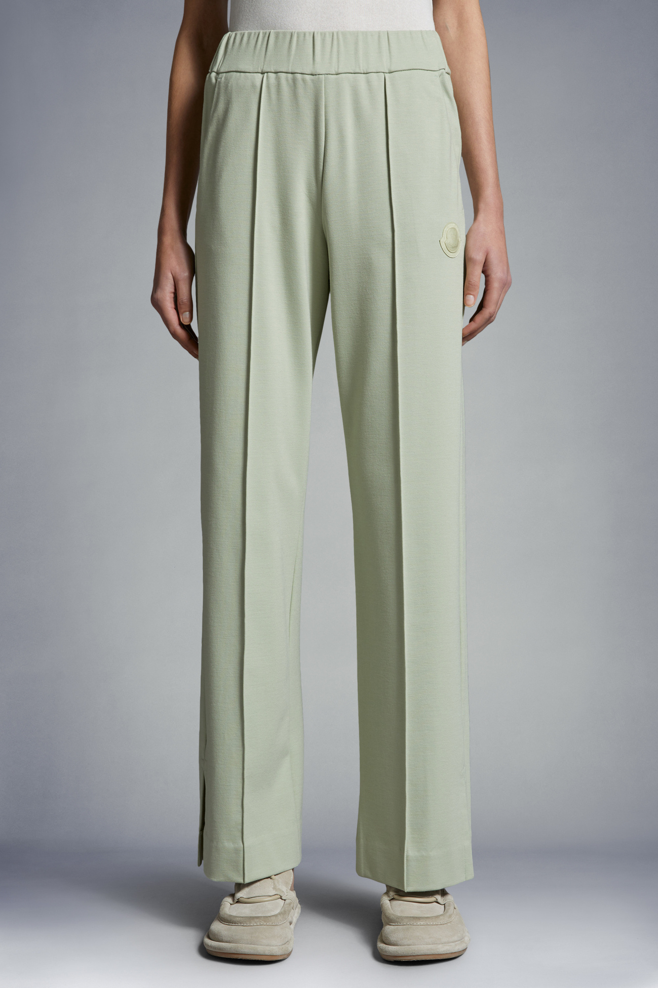 Shop Moncler Jogging Trousers In Gray