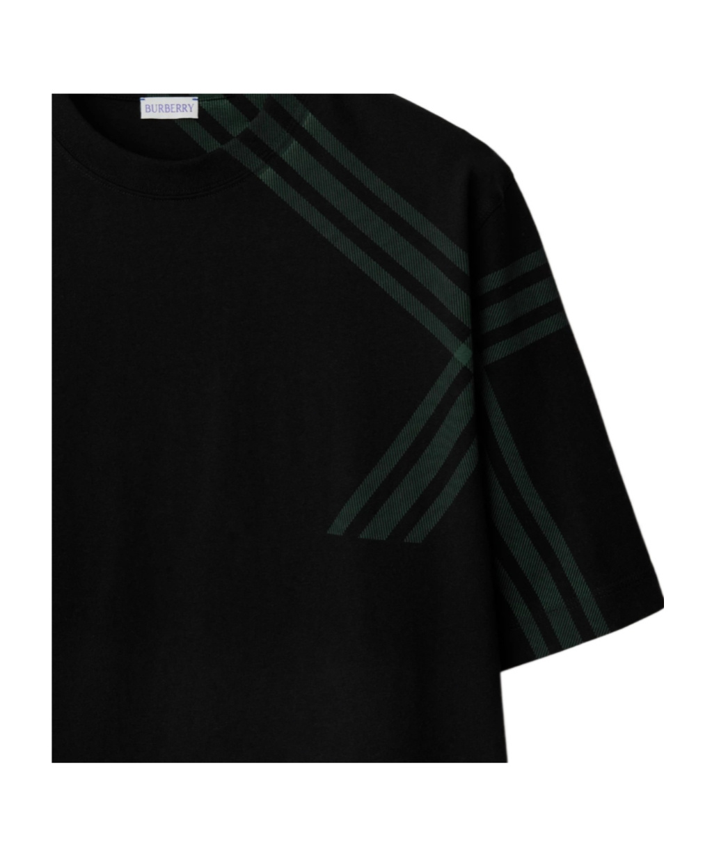 Burberry Cotton Short-sleeved T-shirt In Black