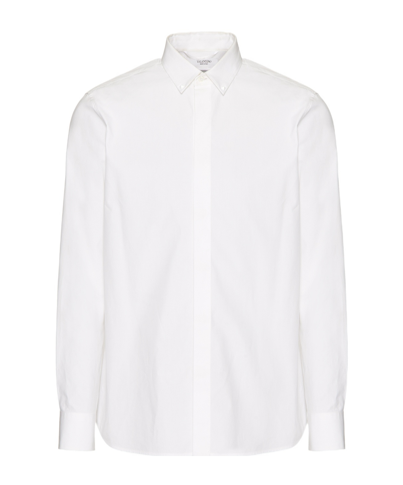 VALENTINO VALENTINO	STUD DETAILED CURVED HEM SHIRT