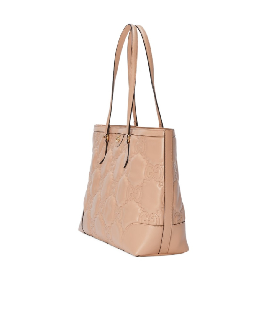 Gucci Medium Gg Matelassé Tote Bag In Nude
