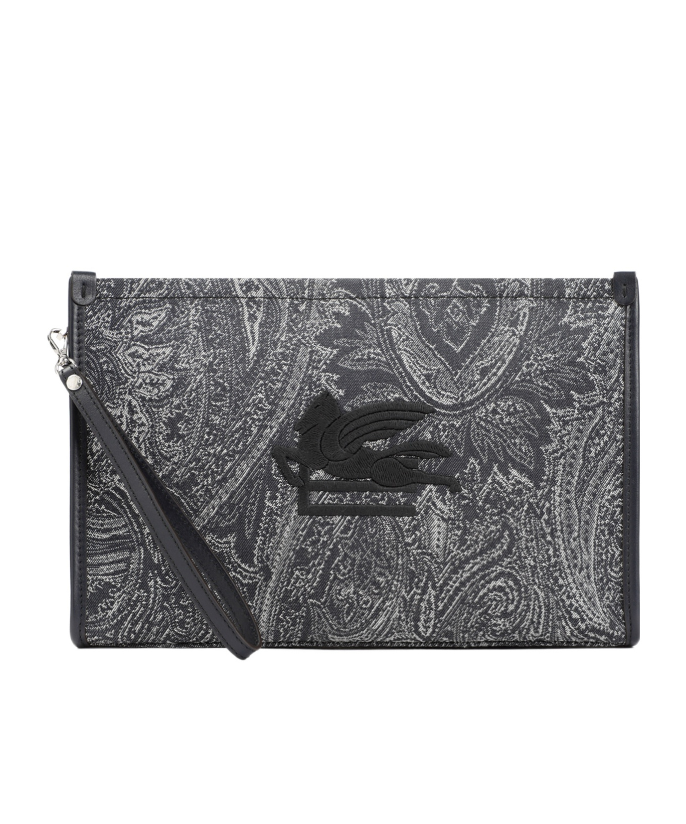 Etro Paisley-jacquard Pattern Pouch In Black