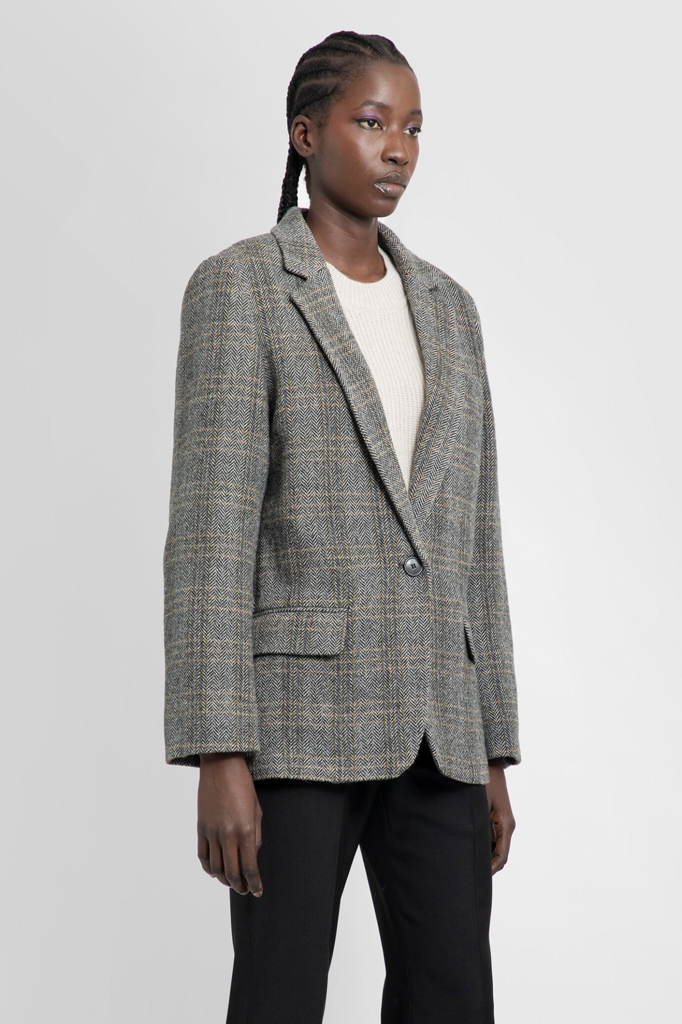 Isabel Marant Étoile Charly Single-breasted Wool Blazer In Gray