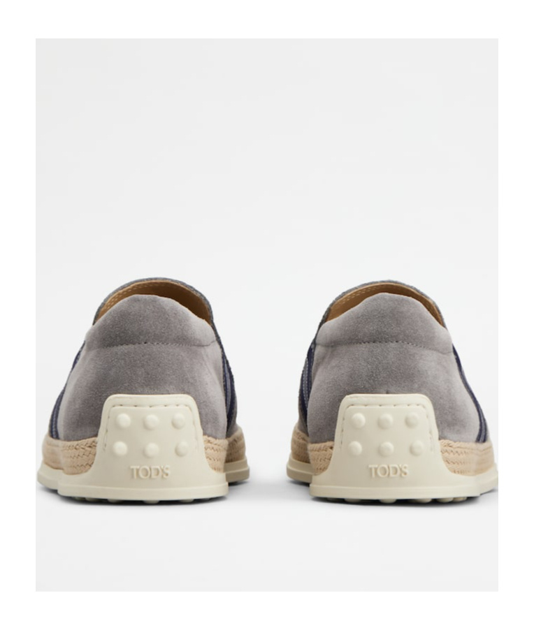 Tod's Gommino Suede Loafers In Gray
