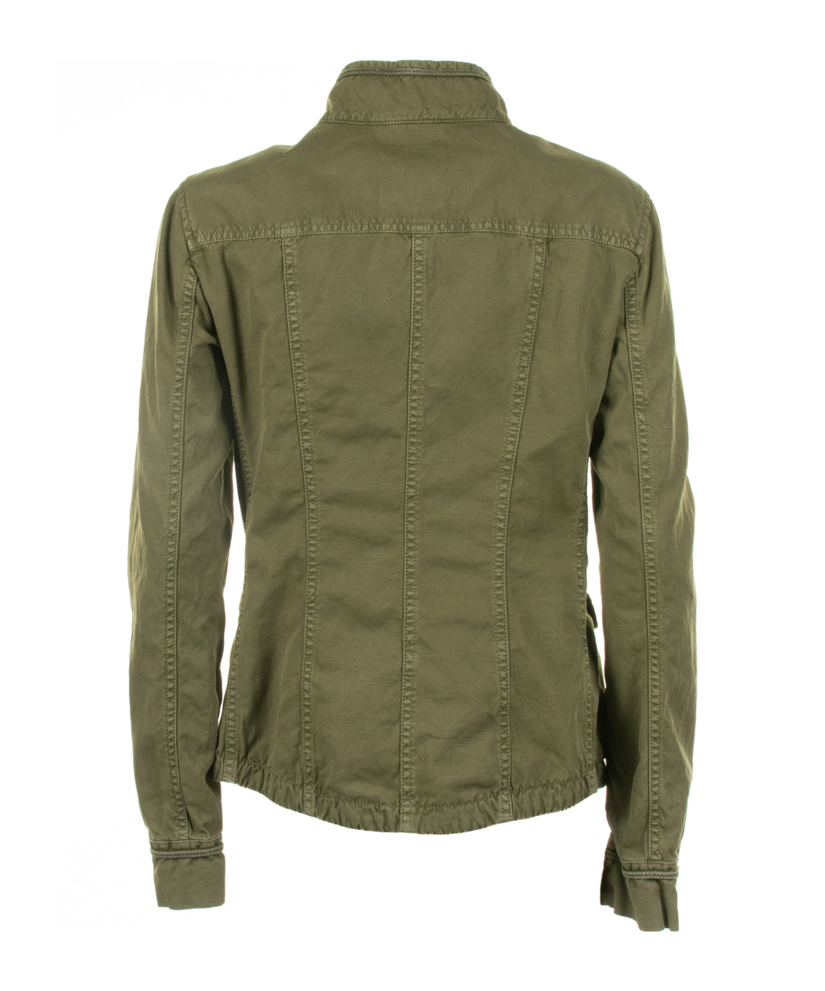 Fay Sahariana Canvas Military Jacket In Green