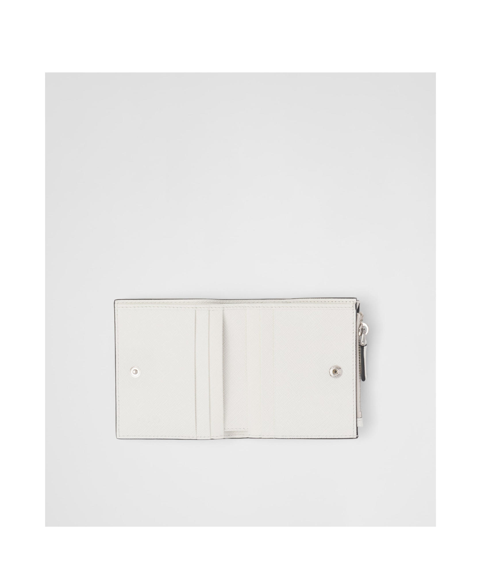 Prada Triangle-logo Leather Wallet In White