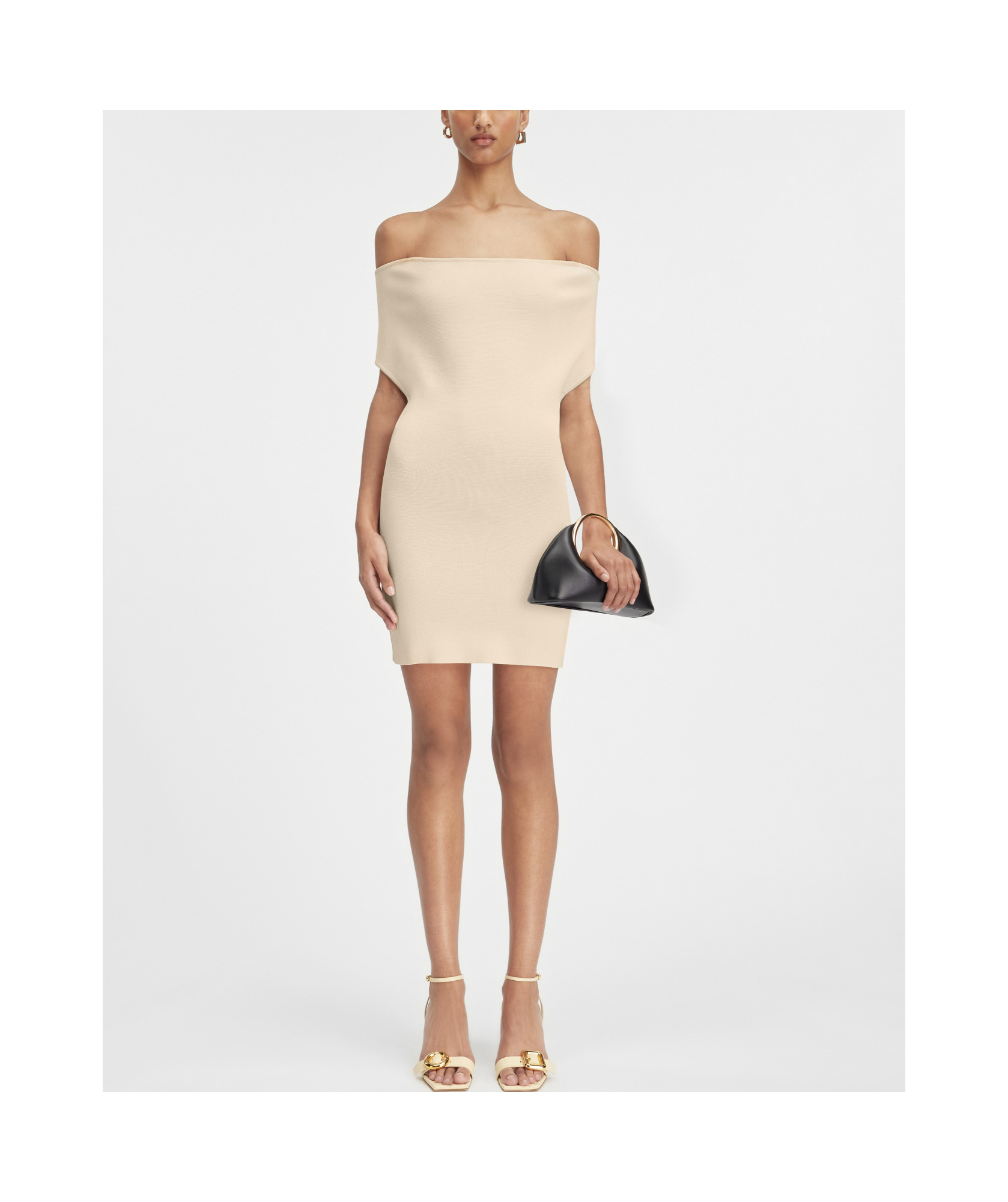 Jacquemus Beige Les Sculptures 'la Robe Cubista' Minidress In Nude