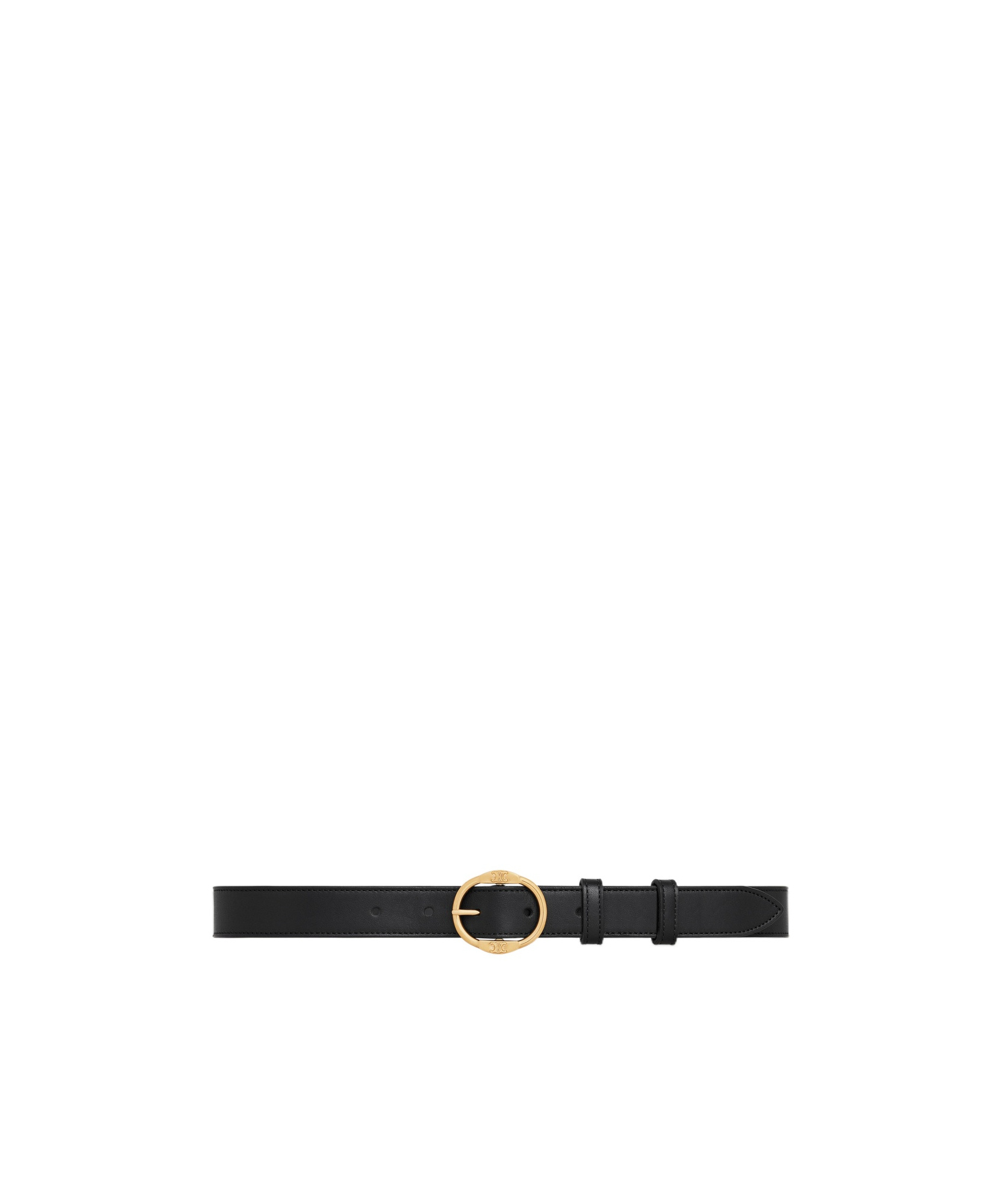 Celine Twin Triomphe Belt In Black