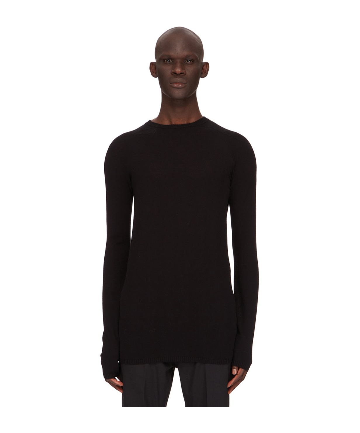 Rick Owens Biker Level Long-sleeve Jumper In Black