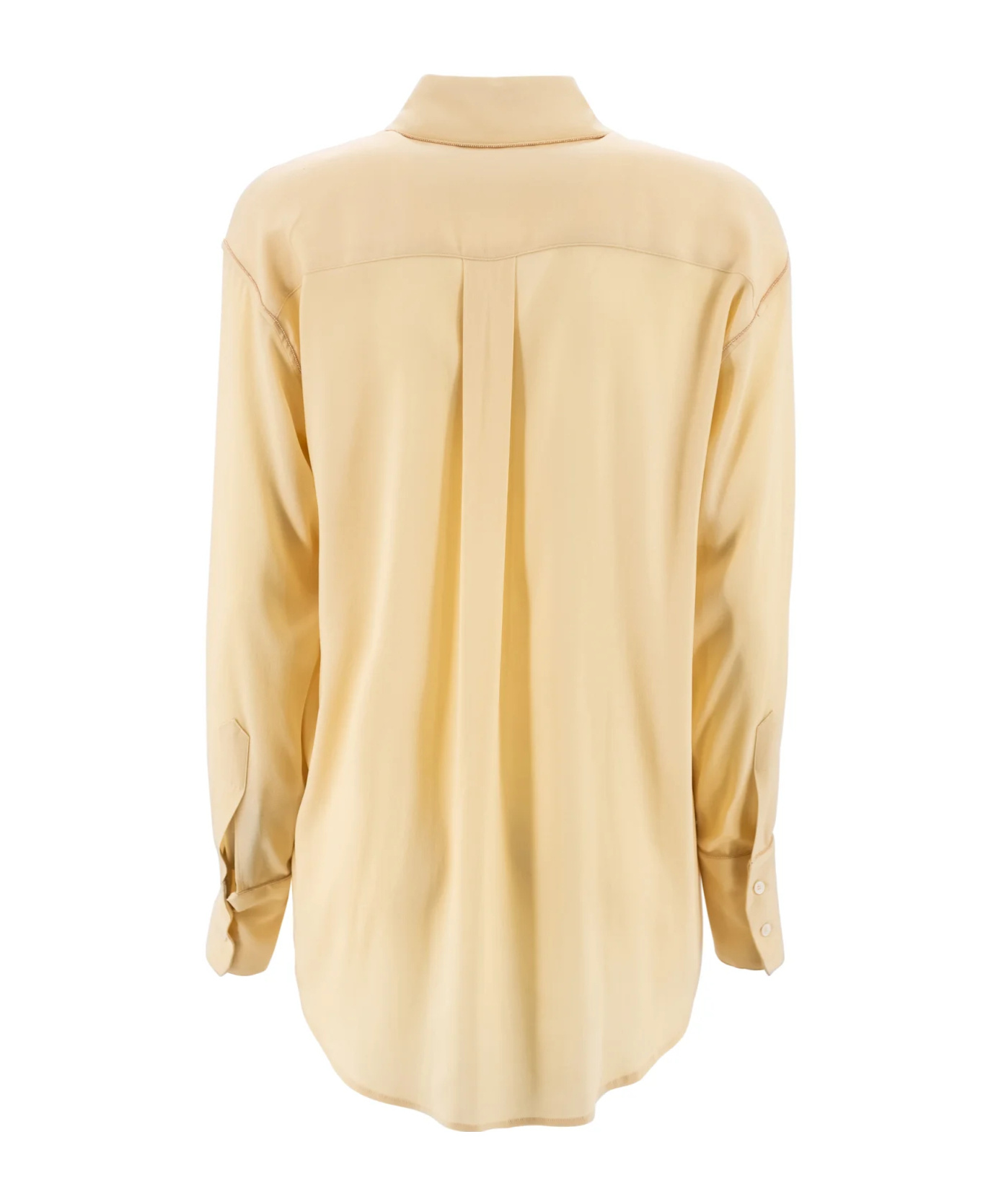 Fabiana Filippi Button-up Crepe Shirt In Nude