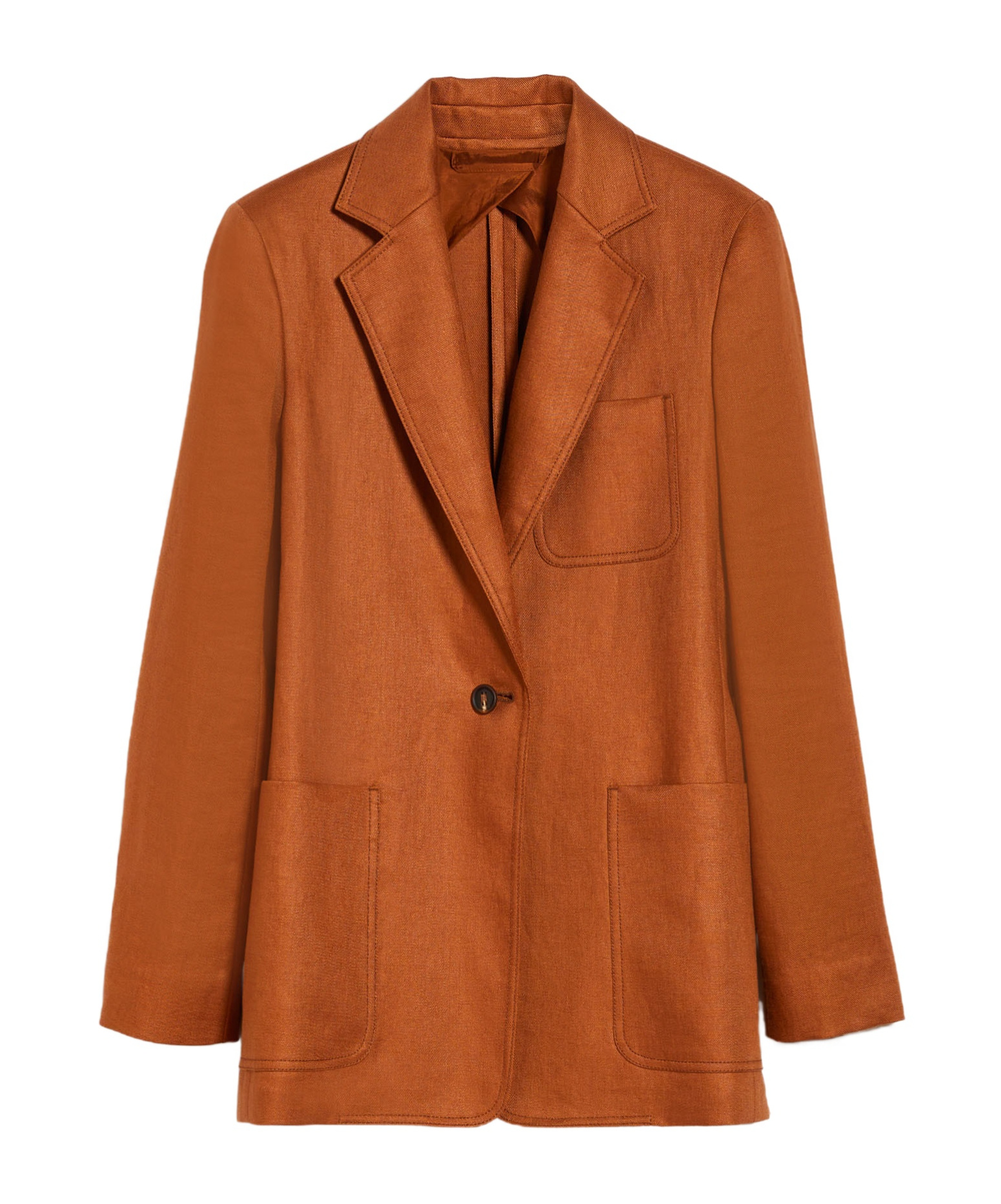 Max Mara Linen Single-breasted Bohemia Blazer Tobacco In Brown